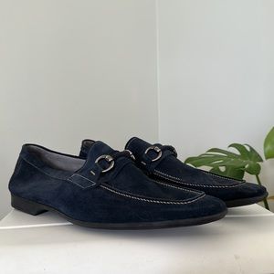 Blue Suede Magnanni Loafers